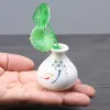 Xuantai Ceramic small vase, simple small plate decoration, mini modern and simple home living room decoration, handicraft flower vase details Picture